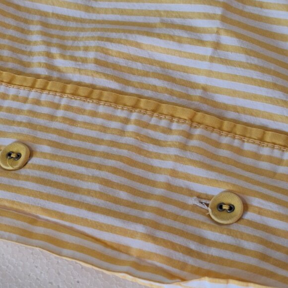 IKEA Pillowcases-Yellow Stripes on White-Button Closure - 100% Cotton- 19" x 30" - Picture 3 of 5